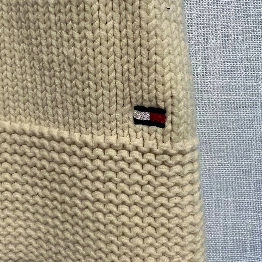 Tommy Hilfiger Sweater Vest Sleeveless Knit Cream Retro - Picture 4 of 4